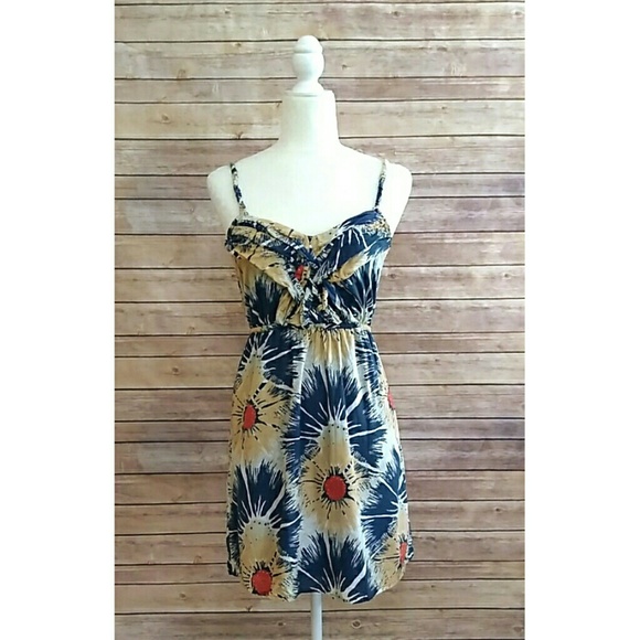 Anthropologie Dresses & Skirts - Porridge Anthro cream and blue floral print dress